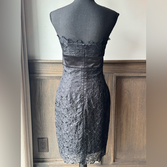 Jessica Simpson silk floral embroidered black whimsigoth dress size 4 - Picture 5 of 9